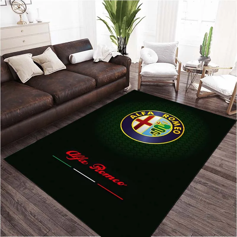 Classic Car AAlfa R-R0meo Print Carpet Rug for Living Room Bedroom Sofa Doormat Home Decor Non-slip Floor Mat Area Rug Cloakroom