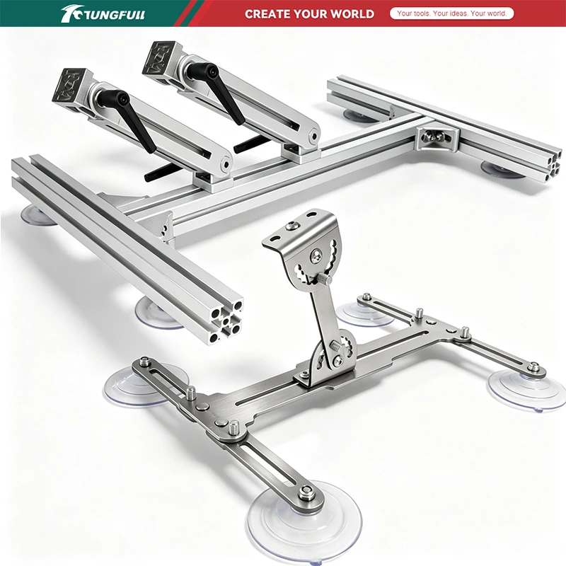 New Aluminum Alloy/Stainless Steel Stand with Suction Cup Foldable Bracket For Telescopic Linear Actuator Reciprocating Motor