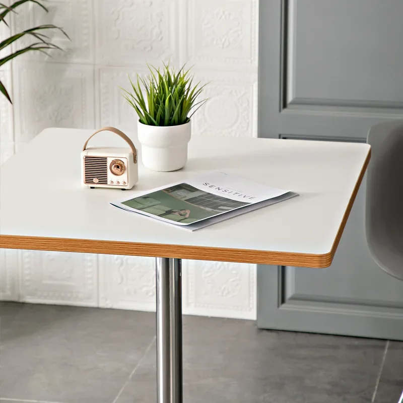 Nordischer moderner einfacher Esstisch für Zuhause, Freizeittisch, Internet-Promi, weißer runder Verhandlungstisch