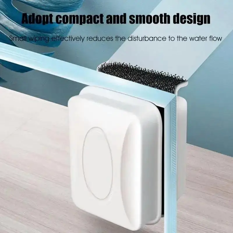 Mini square magnetic brush Aquarium Cleaning Brush Top Corner Brush Design Magnetic Fish Tank Brush For Glass Door Window