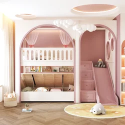 Ragazza a castello Letti per bambini Principessa Modern Storage Letti per bambini per bambini Semplicità di lusso Camas Infantiles Mobili per camera da letto ZL50CB