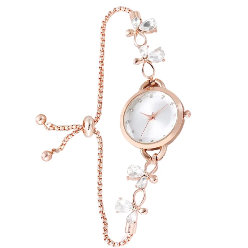 Reloj de pulsera con diseño de cuerda de tracción de temperamento de estilo coreano para mujer, flores pequeñas, Simple, a la moda, nuevo