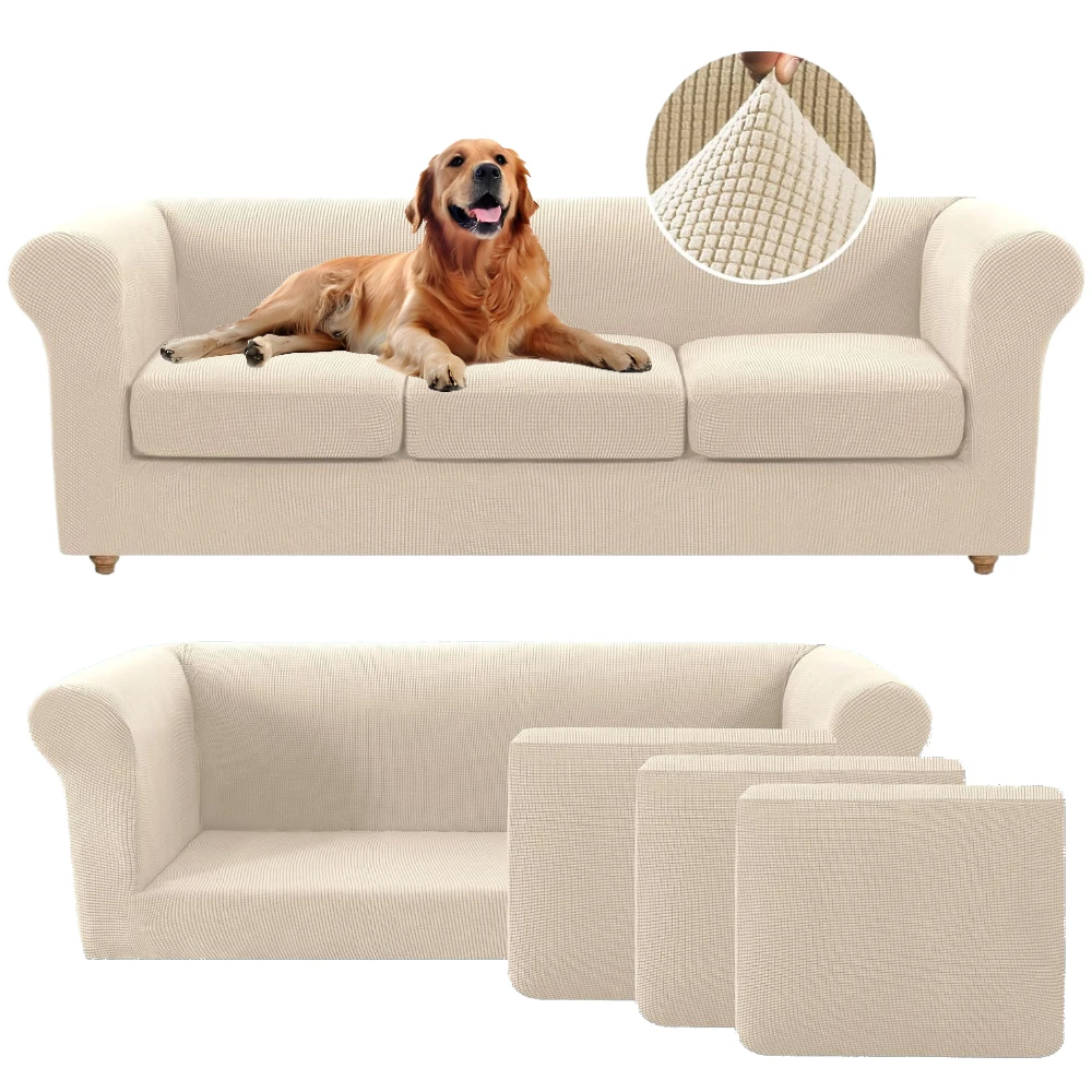 Stretch Jacquard Spandex Sofa Cover With Sofa Cushion Covers Non-Slip Sofa Slipcovers for Living Room Furniture Protector