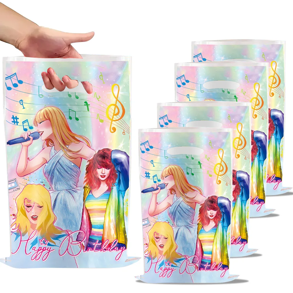 Star Taylor Sacchetti regalo Decorazioni di compleanno Cantante Swift Goody Pacchetto biscotti Sacchetto di caramelle Baby Shower Ragazzi Ragazze Bomboniere Forniture regalo