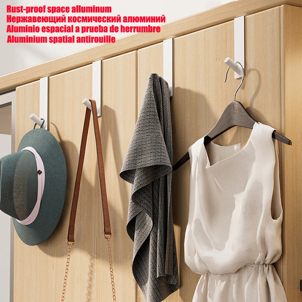 Punch Gratis Kait Pintu Kain Gantungan Kunci Handuk Multi-fungsi Alat Kabinet Dapur Gantungan Pintu Kamar Mandi Aksesori Rak Gantungan Jubah