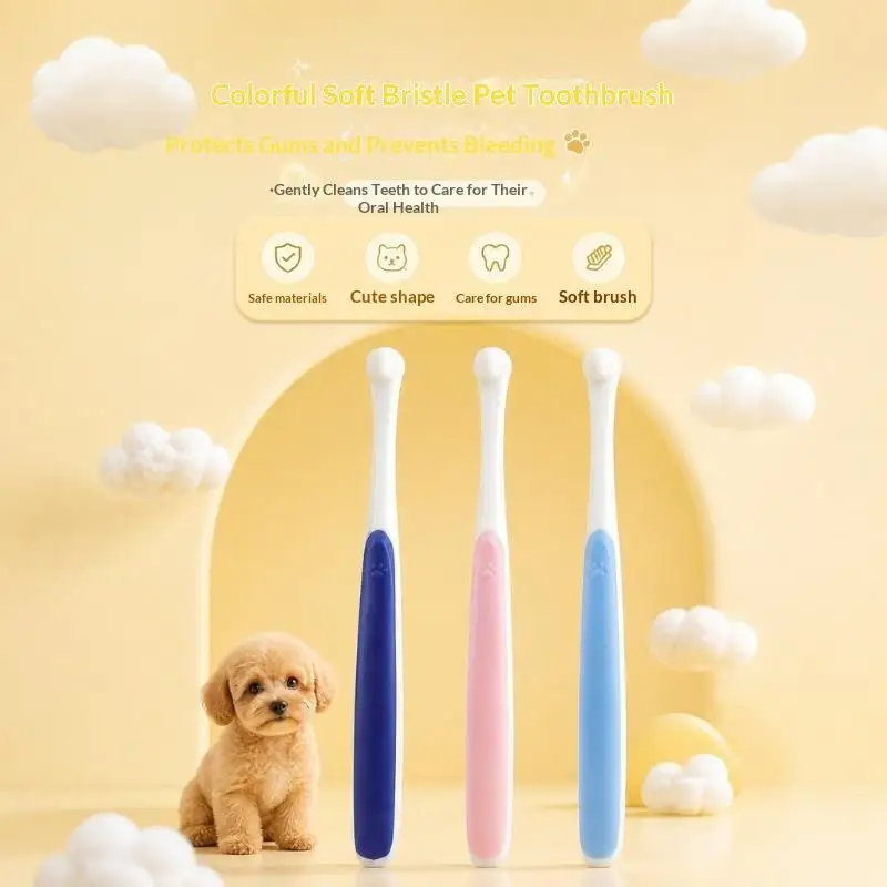 Dog Soft Toothbrush For Oral Care Remove Tartar Bad Breath Pet Dental Cleaning Tool For Cats Dogs