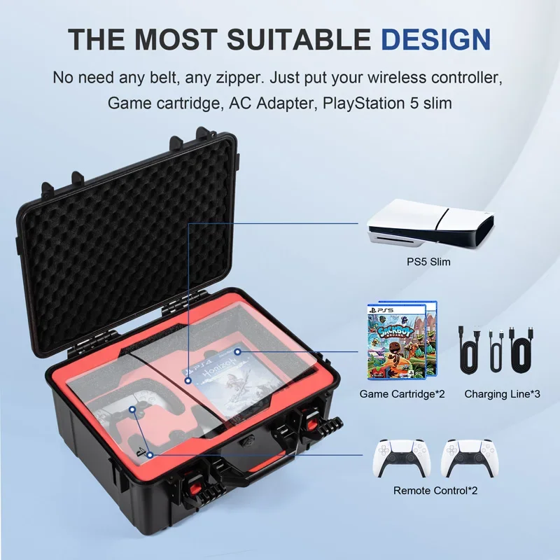 STARTRC For Playstation PS5 Slim / Pro Game Console Accessories Hard Storage Case Waterproof Box Large Travel Carrying Case