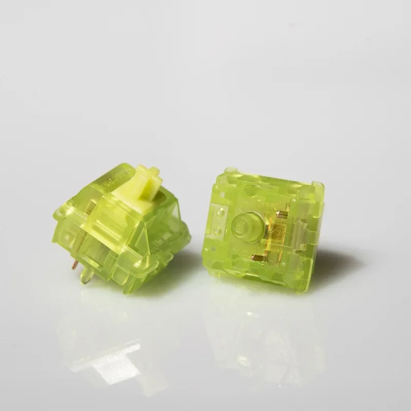 GATERON Luciola Keyboard Switch 5 Pin Linear 55g RGB DIY Hotswap High Gloss Translucent Green Top Housing Glow In Dark