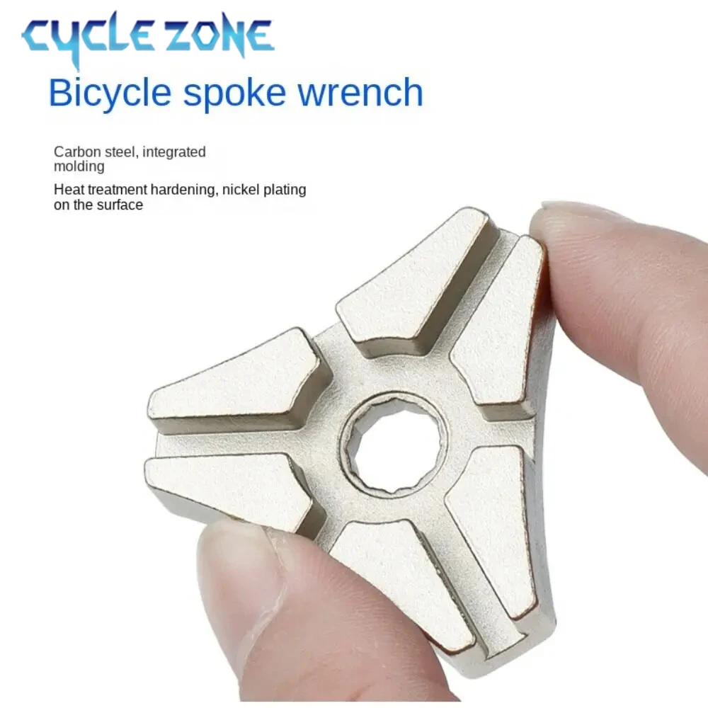 Rueda de bicicleta radios triángulo 6 puertos radios pezón llave bicicleta herramienta de corrección de ajuste herramientas de reparación de ciclismo para bicicleta MTB