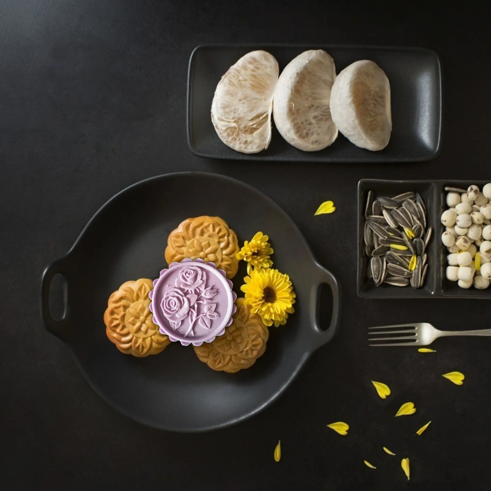 

1 set 1 Set Mooncake Mold 3D Rose Flower Design Reusable Baking Supplies Diy Moon Cake Making Kitchen Utensils