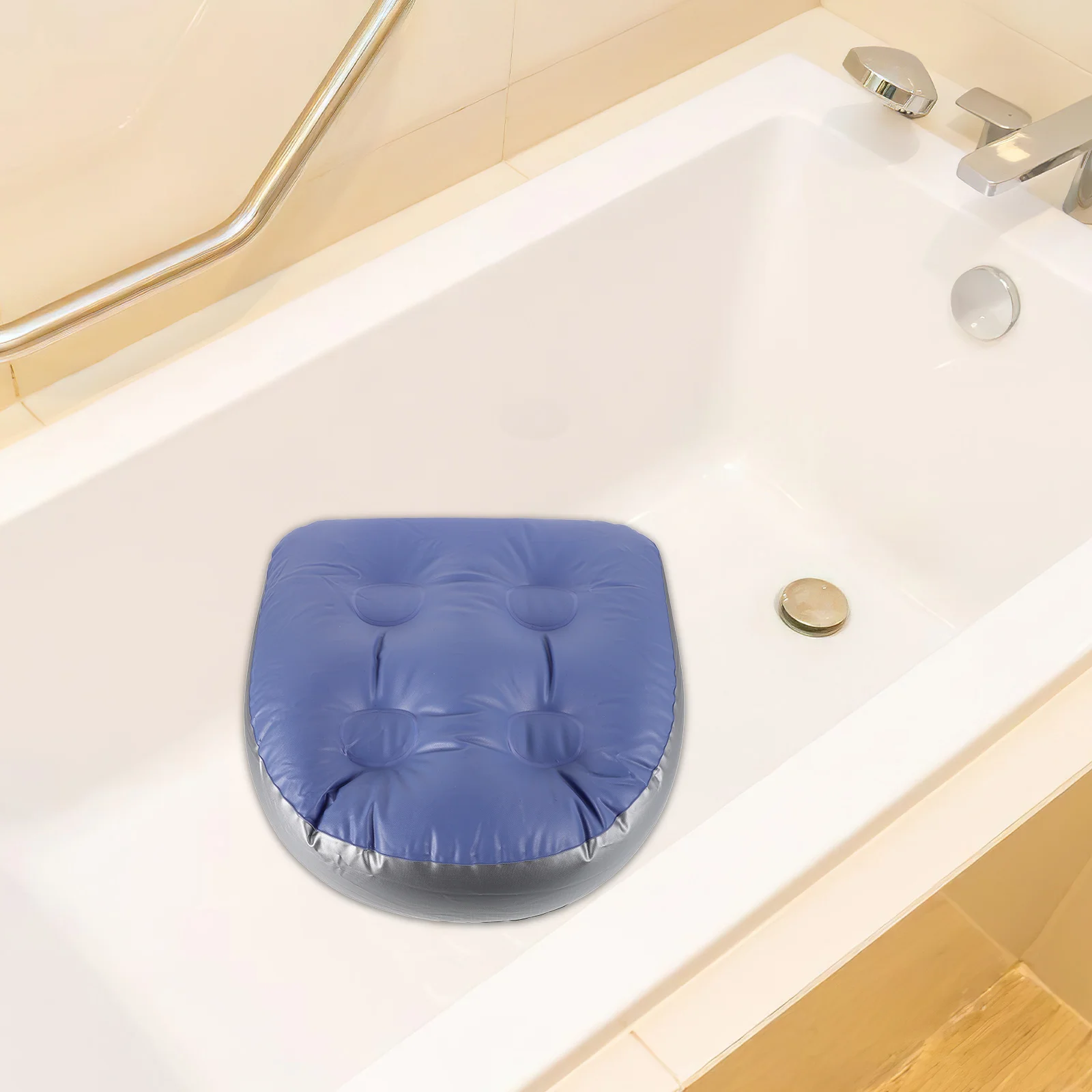 

2pcs Inflatable Bathtub Cushion Seat Bath Accessories Relaxing Mat Hot Tub Shower Bench Cushion Adjustable Spa Foldable Storage