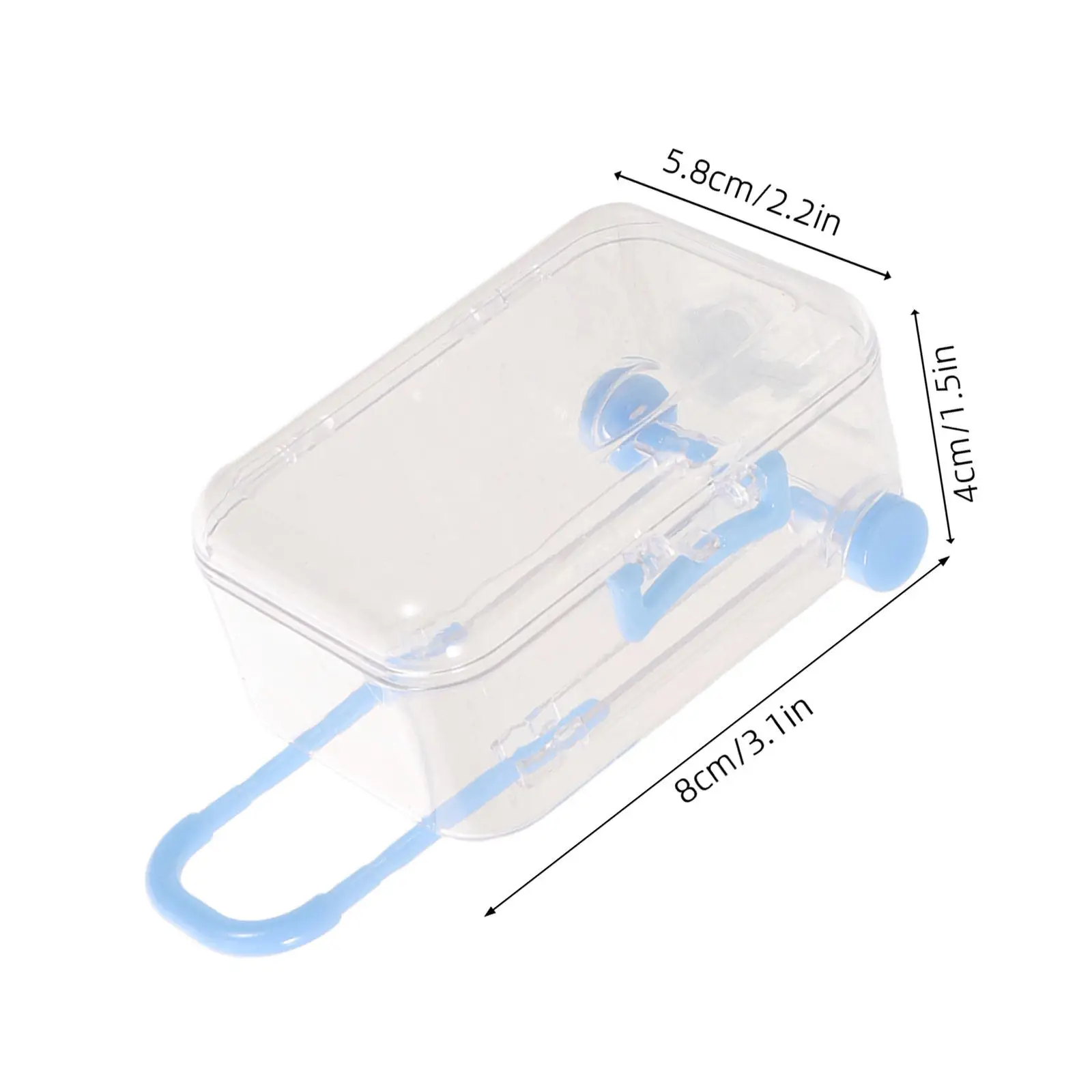 6Pcs Mini Luggage Jewelry Storage Box 3.15x2.28x1.57 Inch Clear Plastic Suitcase Style Portable Travel Case for Eyelash Storage