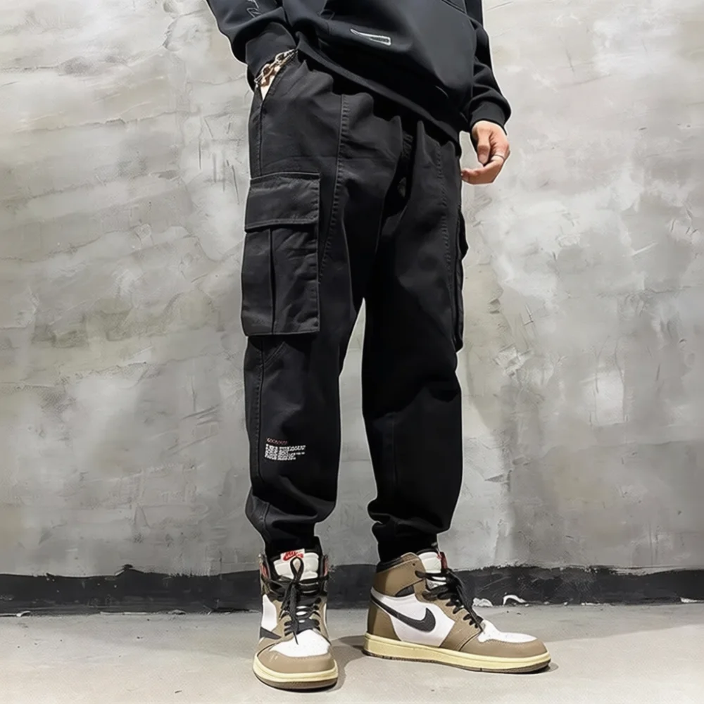 남성 카고 조거 팬츠 일본 스타일 루즈핏 바지 멀티 포 - Street Fashion In Japanese 리뷰 및 가격