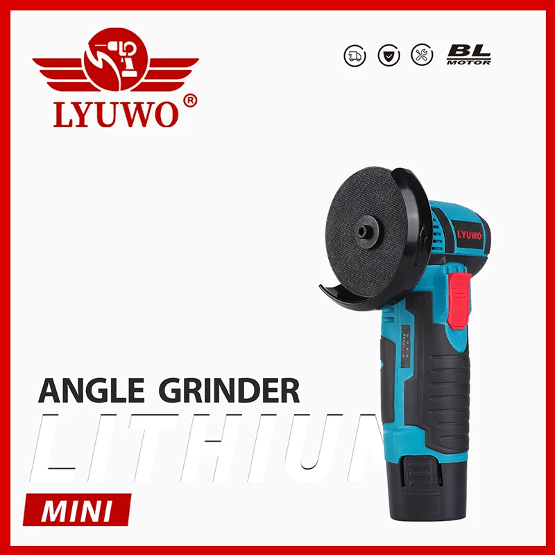 LYUWO Mini Angle Grinder Mini Household Rechargeable Cutting Machine Polishing Machine Electric Hand Grinder Polishing Machine