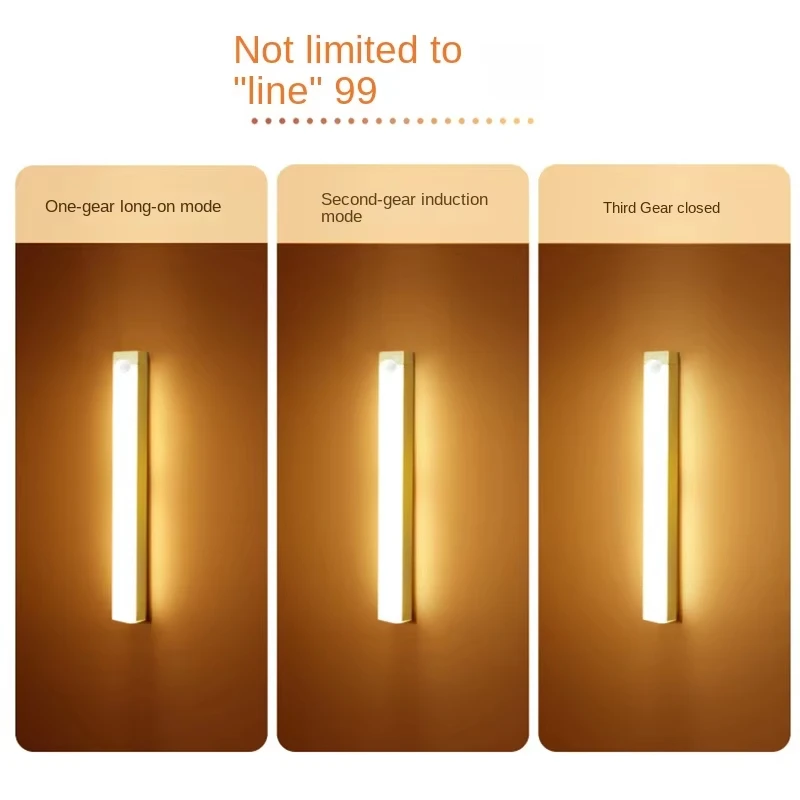 Night Light Motion Sensor Light Wireless LED TYPE-C Rechargeable Lamp Closet Lamp smart led light bar LED lamp for a cabinet