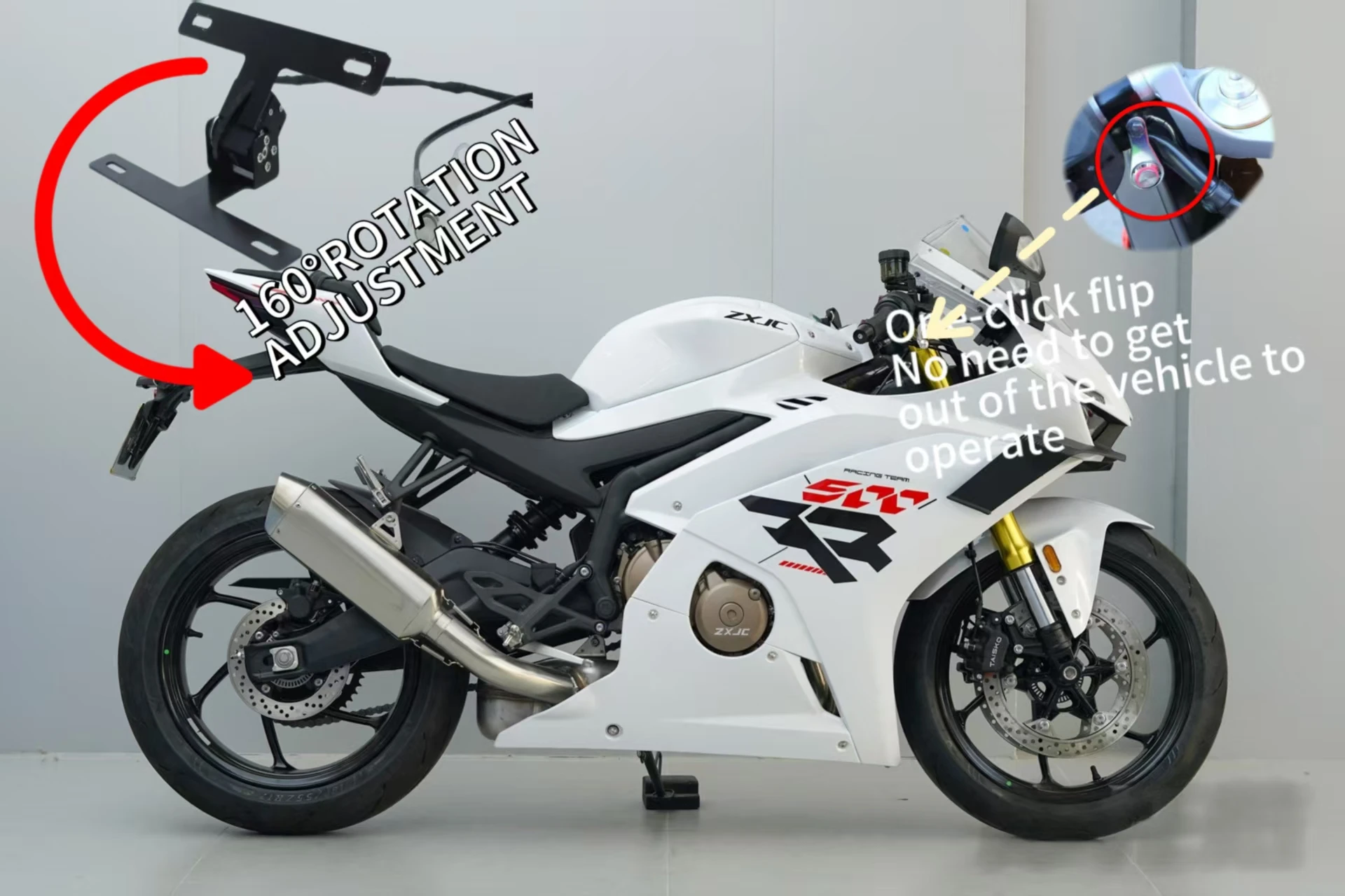 

2025 movable license plate holder, license plate holder, mudguard bracket, motorcycle Zhang Xue 500