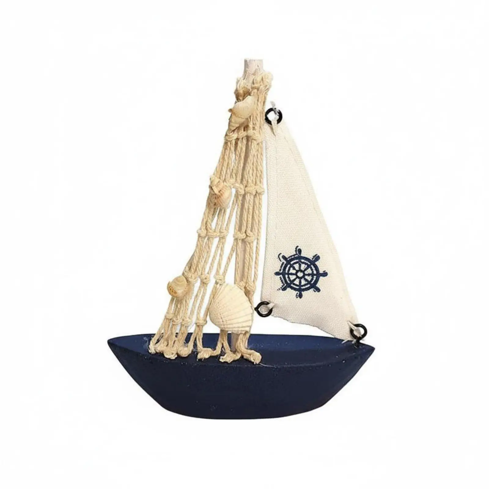 Modèle de bateau en bois, figurine de voilier nautique, sculpture décorative sur le thème de la plage pour la maison, le bureau ou les fêtes