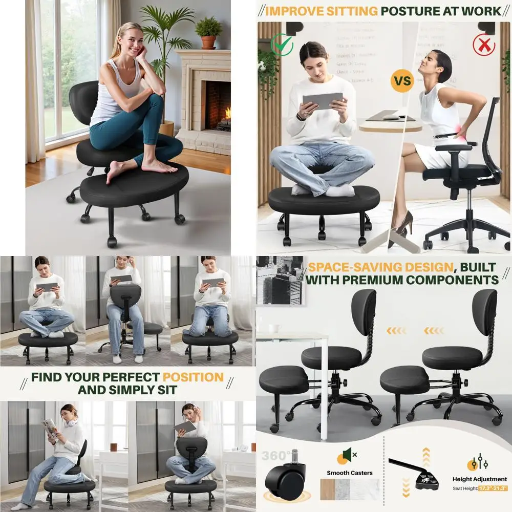 

Ergonomic Kneeling Desk Chair with Adjustable Height and Wheels for Medical Use
