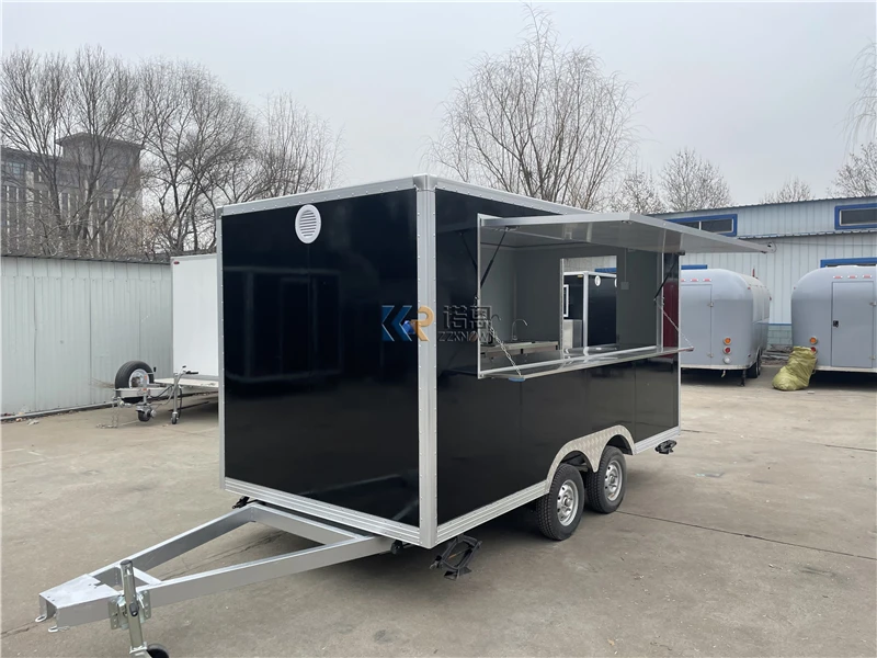 Outdoor Ice Cream Sweet Food Truck Trailer Mobile Hot Dog Fast Food Trailers Vending Cart Cooking Kiosk for Sale