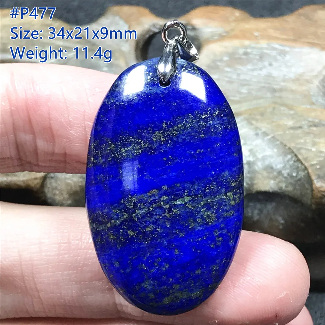 Natural Lapis Lazuli Necklace Pendant For Women Men Wealth Gift Stone Royal Blue Beads Crystal Silver Gemstone Jewelry AAAAA