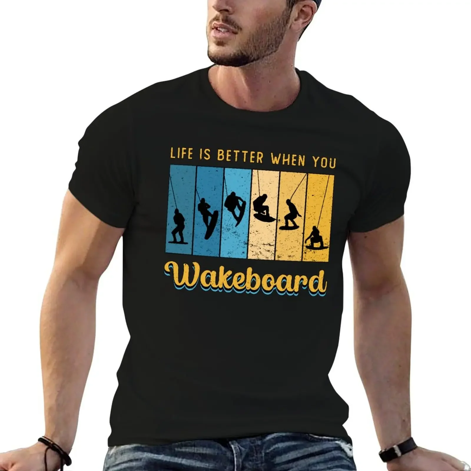 Life Is Better When You Wakeboard Wakeboarding T-Shirt summer tops Blouse Men's clothing