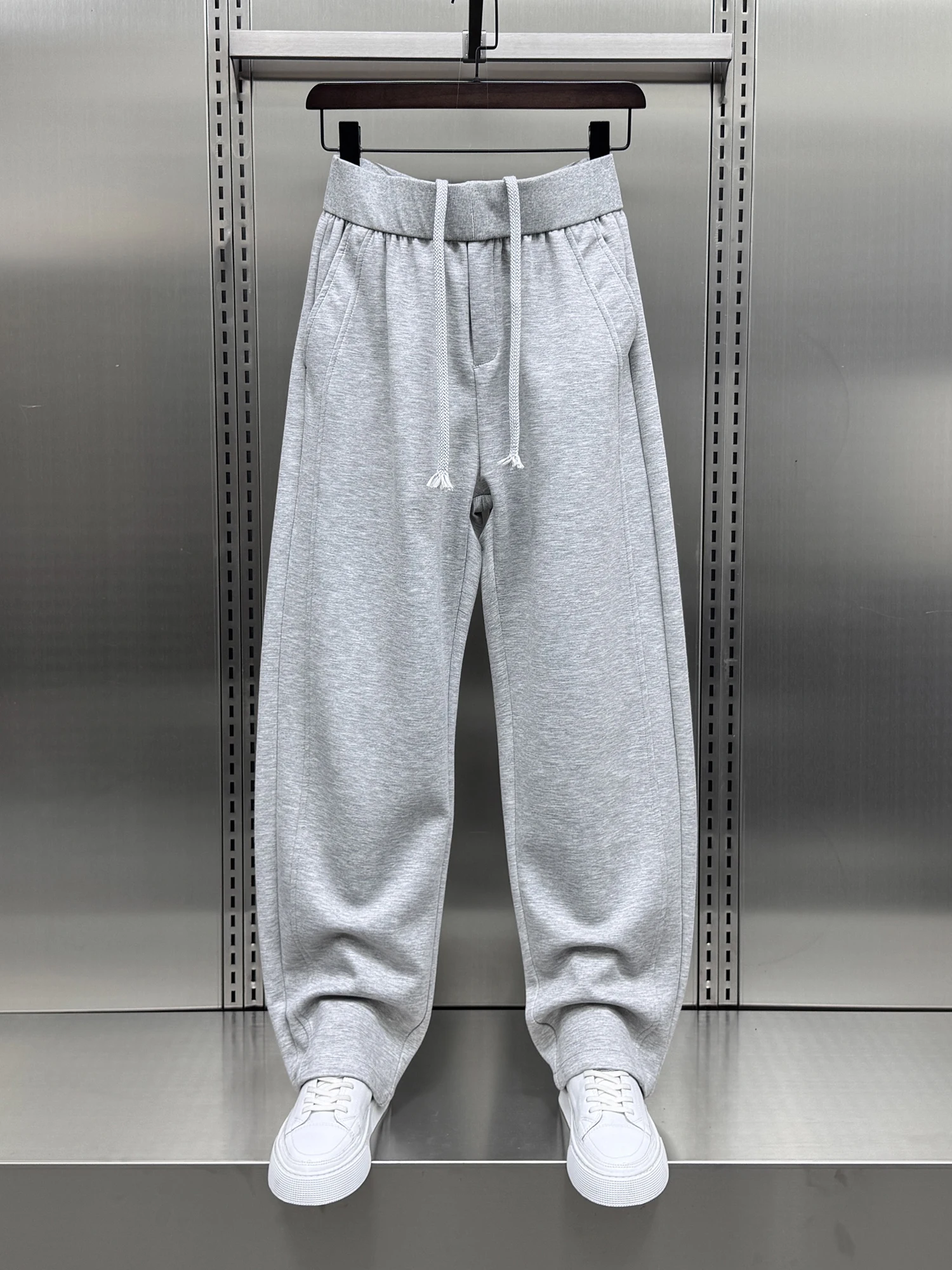 

Spring 2025 Men's Casual Loose Fit Sport Pants Elastic Thin Sle Pure Color Sweatpants Youthful Vitali Straight Leg Trousers
