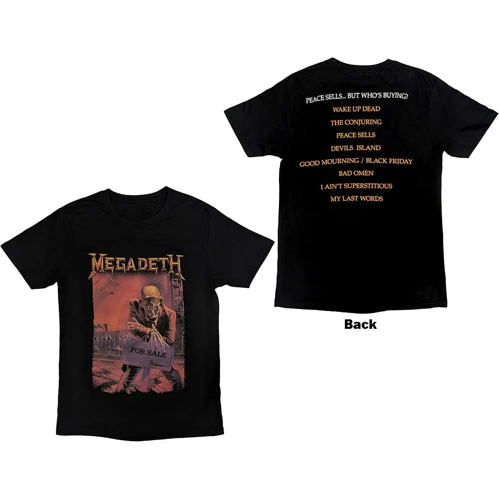 Peace Sells Album Cover Megadeth Band T-Shirt 100% Cotton Graphic Tee Men Women Summer Streetwear Top