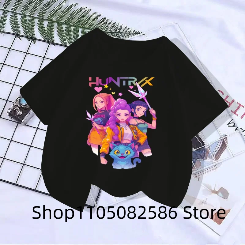 تي شيرت بأكمام قصيرة مطبوع عليه مجموعة الشيطان، تي شيرت ناعم وغير رسمي، قميص ذو طابع كرتوني لطيف، مناسب للفتيات والفتيان #6