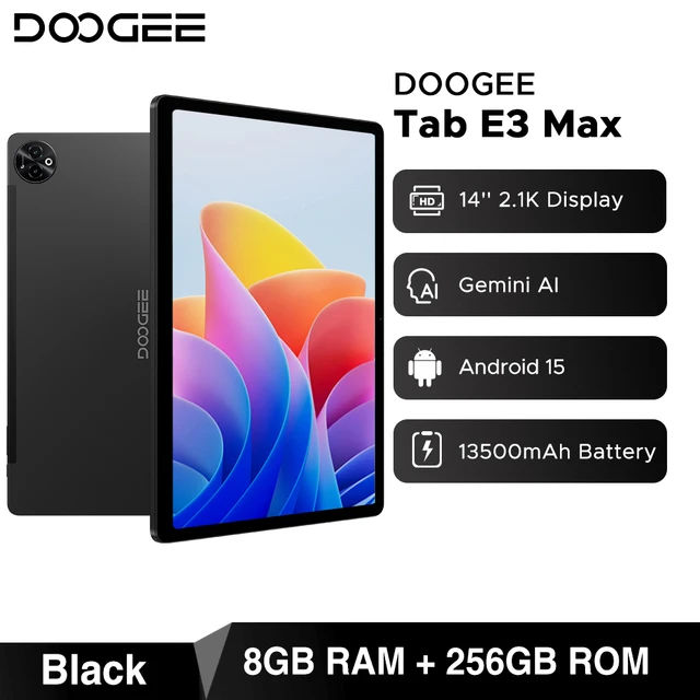 Global Version DOOGEE Tab E3 Max Tablet PC Android 15 Gemini AI 14