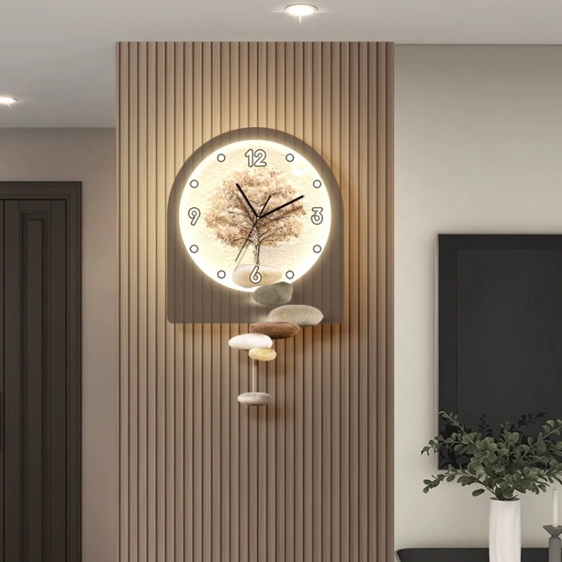 

Modern Design Living Room Clock Creative Wall Decoration LED Sway Wall Clock Restaurant Background Wall Design Mute Mural Watch