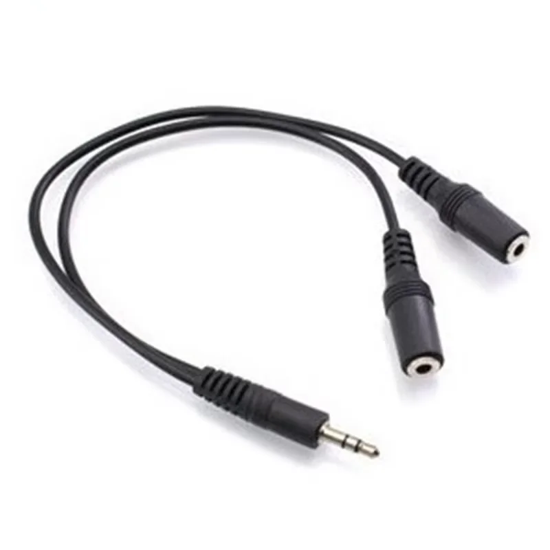 3.5mm Jack Earphone Splitter Adapter 1 Male to 2 Female Extension Audio Cable for  For Universal Mobile Phone MP3