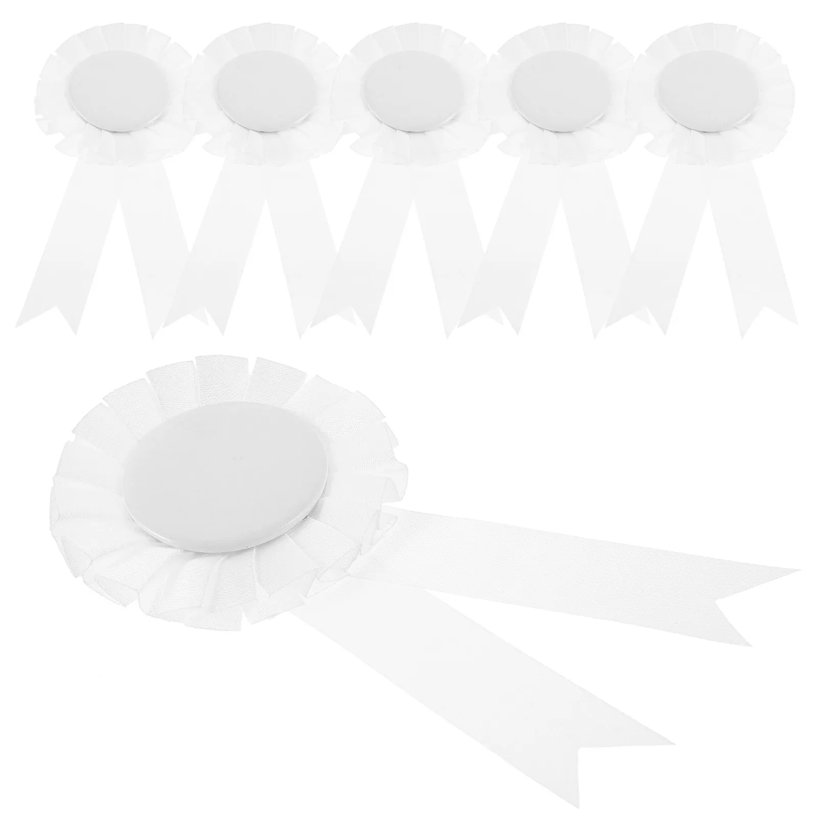 6Pcs Blank Ribbon Badges DIY Tinplate Award Ribbons Name Handicrafts Creative Portable Pin for Office Award Ribbon