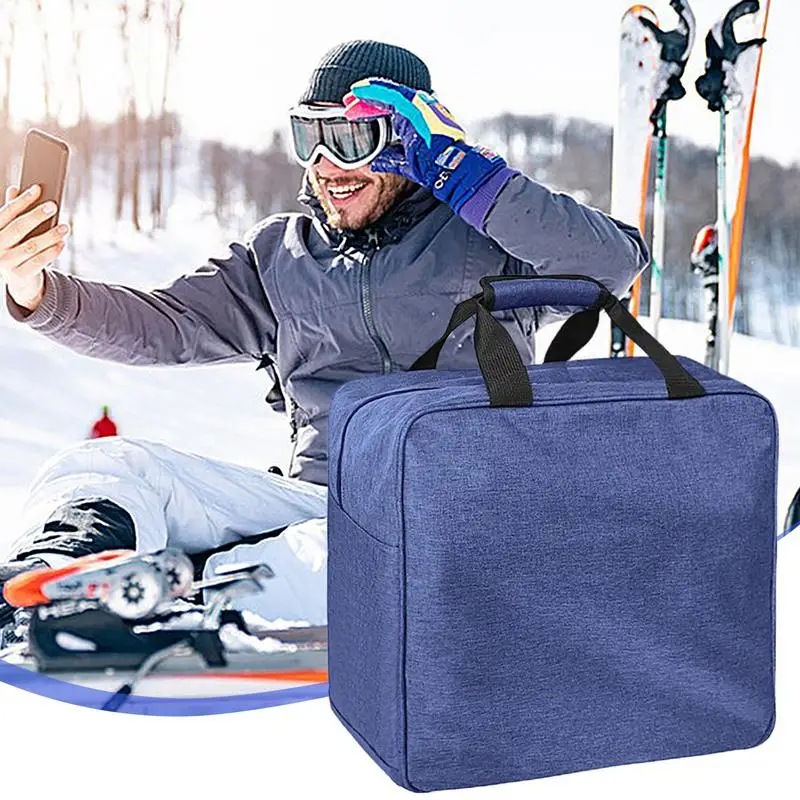 Ski Bag Large Ski Carrying Bag Snow Boot Bag Waterproof Portable Ski Boot Travel Storage Bag Adjustable Length Fit Skis Up To