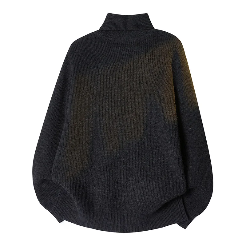 

Теплый мужской свитер с высоким воротником, повседневный вязаный базовый слой, толстовка с капюшоном, осенне-зимний комфортный топ