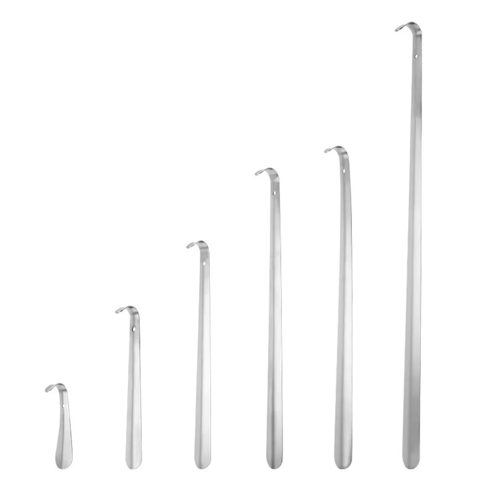 جديد اضافية طويلة لبيسة الحذاء الفولاذ المقاوم للصدأ الفضة الأحذية مزيل 30 42 52 سنتيمتر زلة الحذاء سحب أداة الحذاء رافع المعونة للرجال النساء