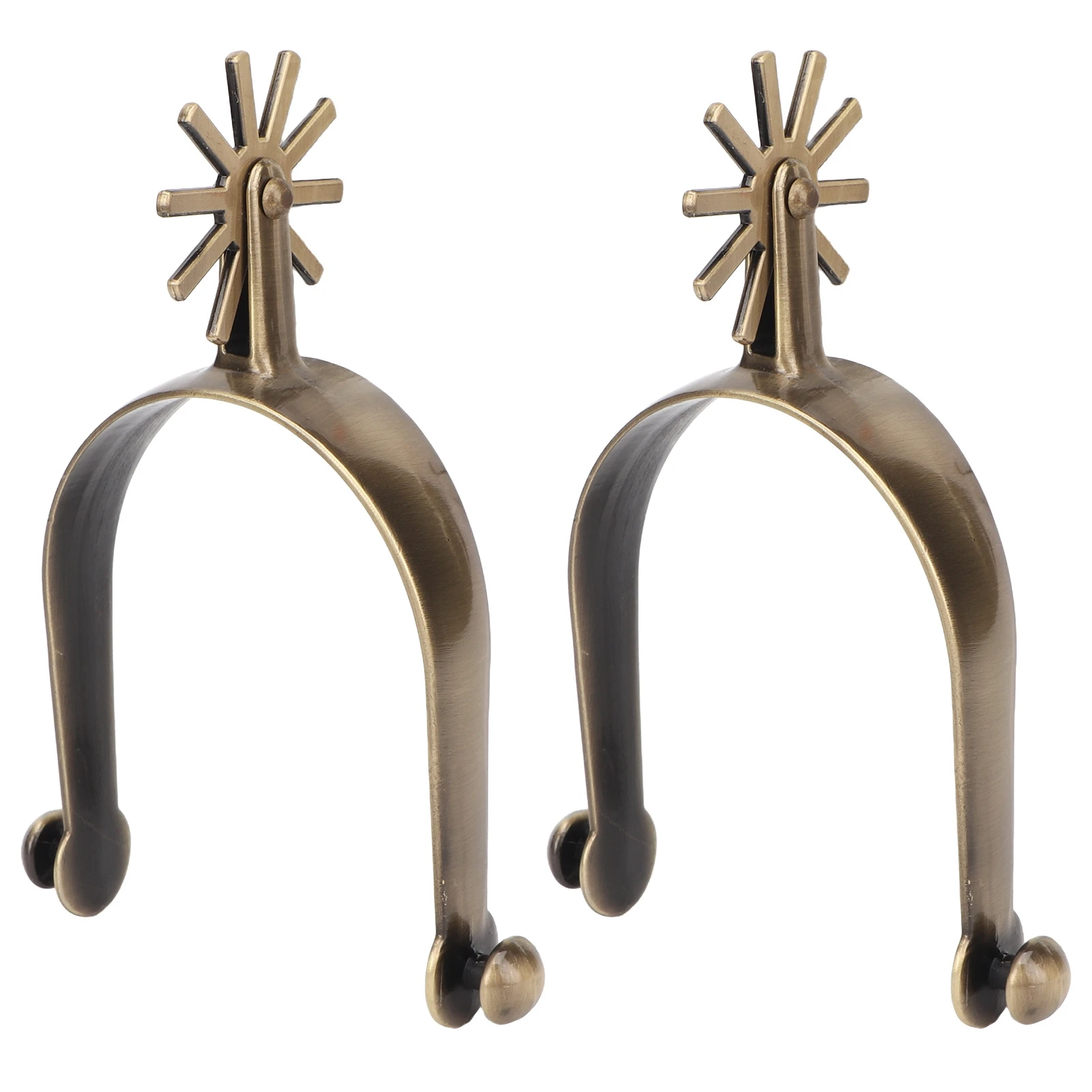 قطعتان من حوامل الحصان الغربية المقاومة للصدأ من سبائك الزنك الاحترافية مع معدات قابلة للتدوير للرجال #1