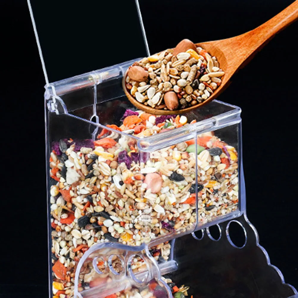  2-1PCS Cute Hamster Samll Animal Automatic Pet Food Feeder Convenient Strong Clear Transparent Safe Food Bowl for Hamster Bird