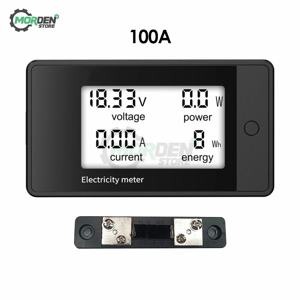 DC 8-100V 20A 50A 100A 200A Digital Meter Voltmeter Ammeter LCD DC Voltage Current Power Energy Detector for Electician Tool