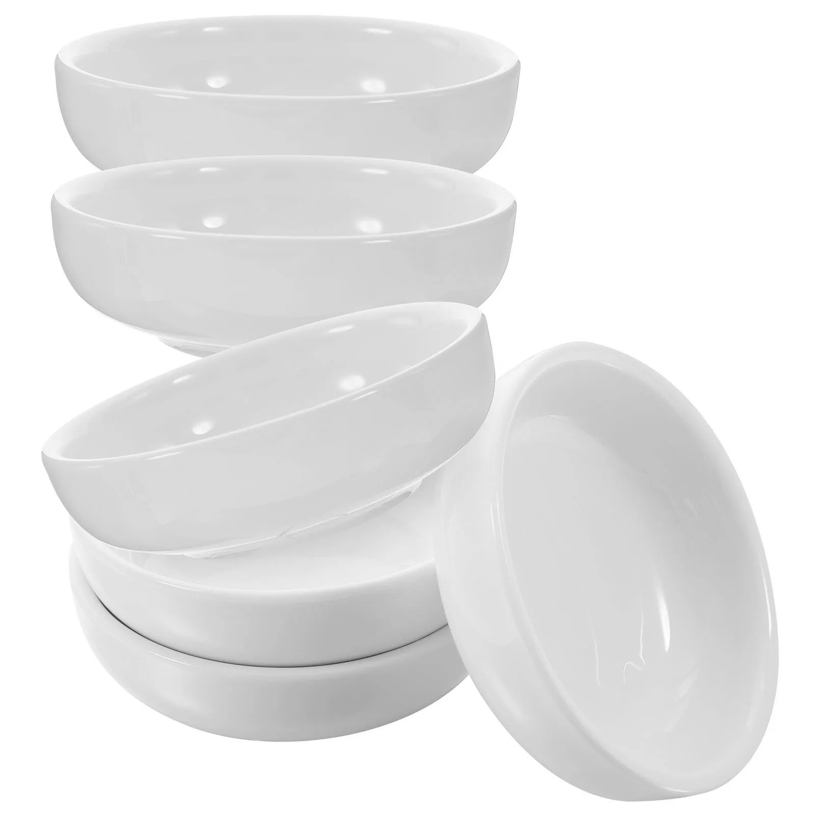 

6Pcs White Ceramic Sauce Plates Small Round Mini Bowls Dipping Sauce Snack Dish for Kitchen Home Restaurant Use