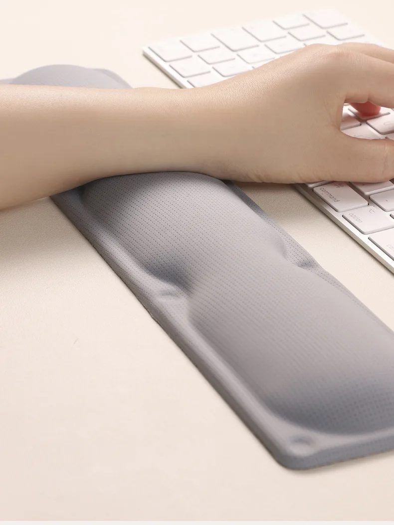 Hausdach-Silikon-Handgelenkauflage Mauspad Ergonomische Schreibtischunterlage für Büro und Gaming Weiß Grau 2 Formoptionen – Detail 7