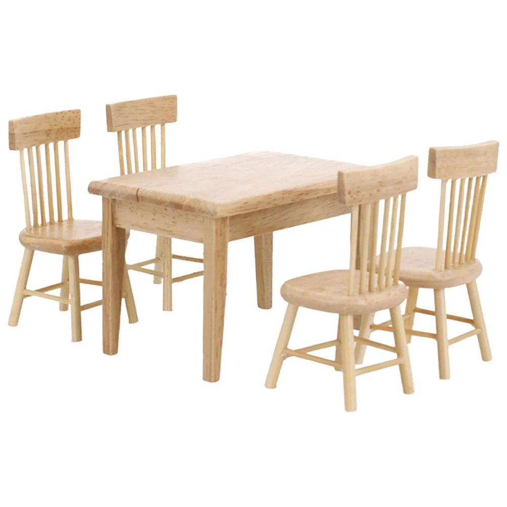 Dollhouse Accessories Dining Room Table Decor Tiny Furniture Child Desk Decorations