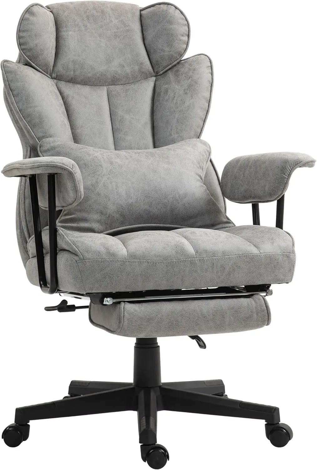 

Executive Office Chair, 400Lbs Big And Tall Office Chair With Foot Rest, Microfiber Computer Desk Chair With Lumbar Support,