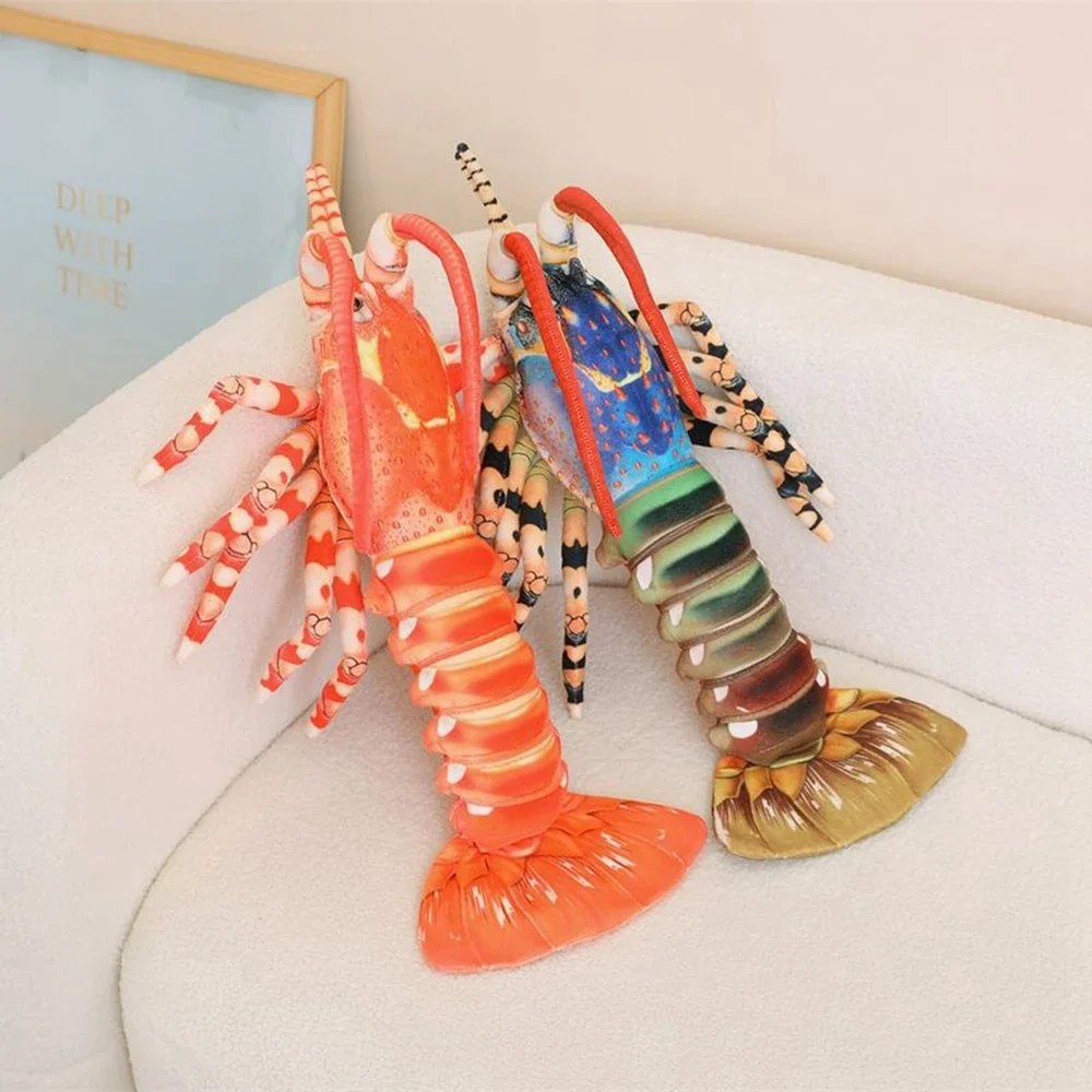 55CM Large Simulation Australian Lobster Creative Boston Lobster Marine Animal Dolls  Children's Birthday Christmas Gifts