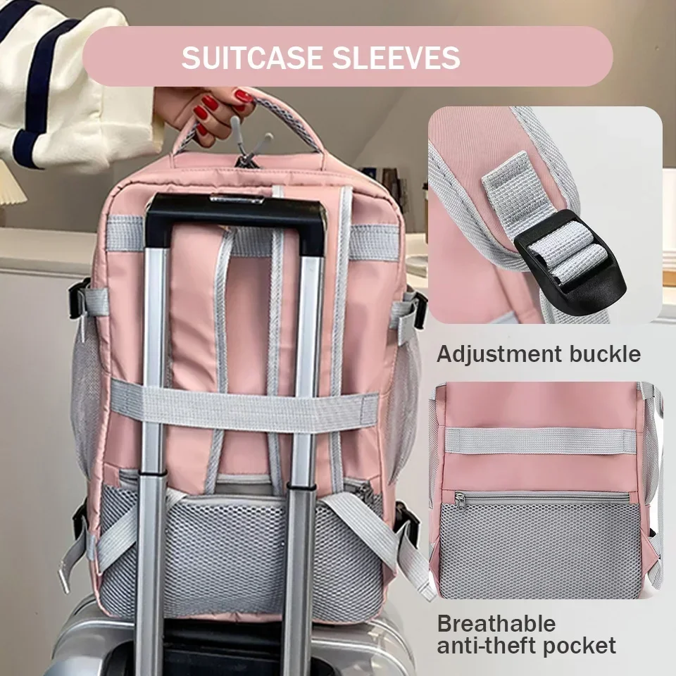 Travel Backpack Women Large Capacity Waterproof Anti-Theft Casual Daypack Bag with Luggage Strap & USB Charging Port Backpacks