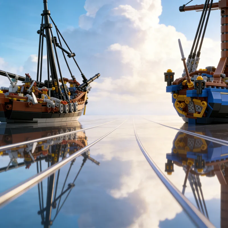 6562pcs MOC Bording Party Near "Watch Tower Reef" Pirates Model Building Blocks Christmas Gifts Toy Birthday Creative Education