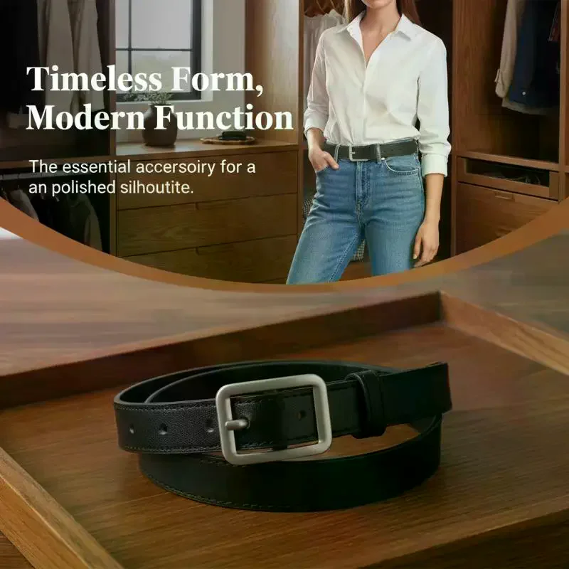 사각 버클 PU 가죽 벨트 여성용 부드러운 허리 스트랩 - Leather Work Jeans 리뷰 및 가격