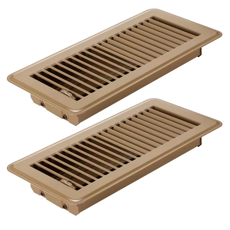 

2Pcs Floor Register 4X10inch,Heavy Duty Floor Vents,Heat Air Vent Covers,Floor Vent Covers For Heater Floor Register