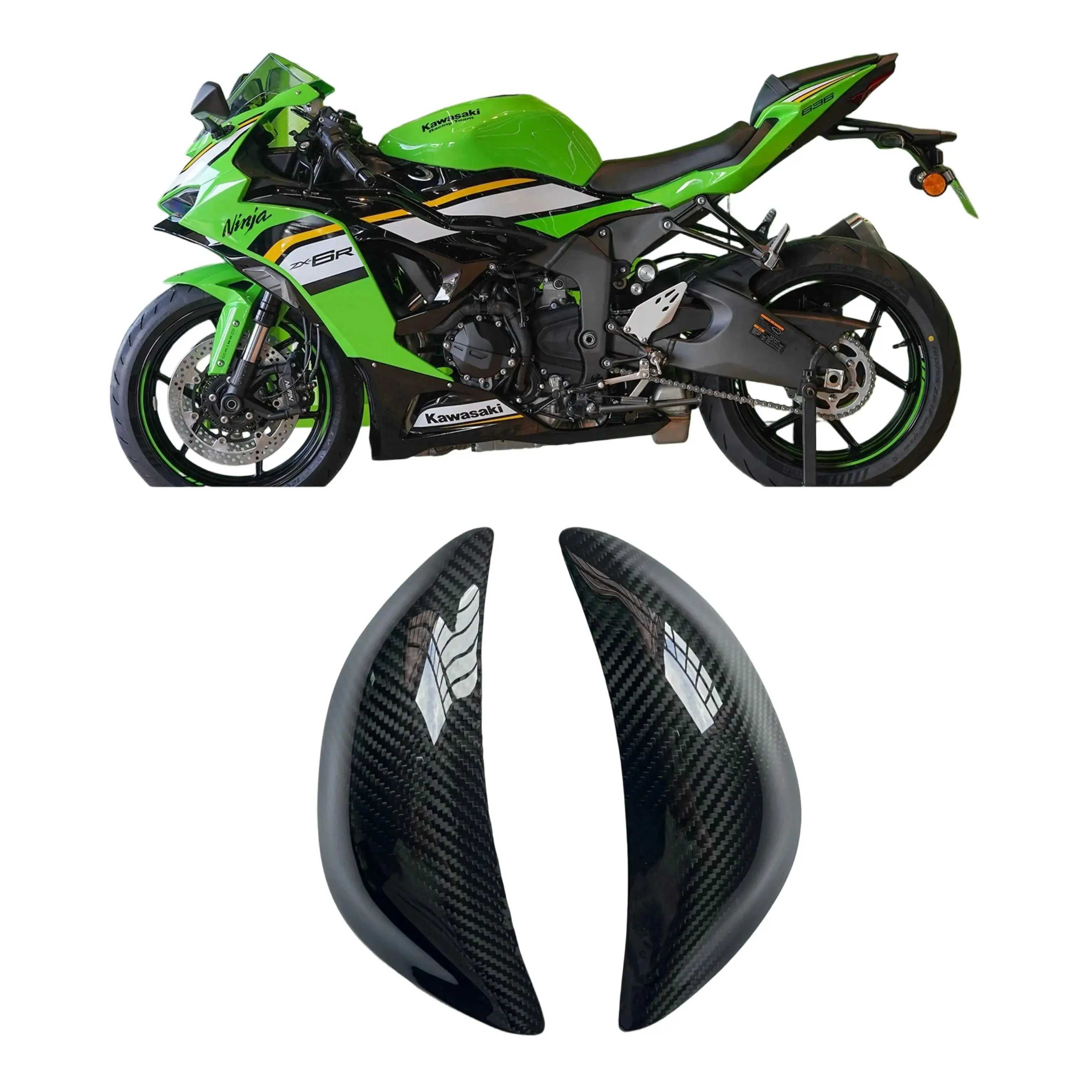 

Motorcycle Carbon Fiber Fuel Tank Guard Housing Decorative Protection Slider case For Kawasaki ZX-6R ZX6R 2013-2025
