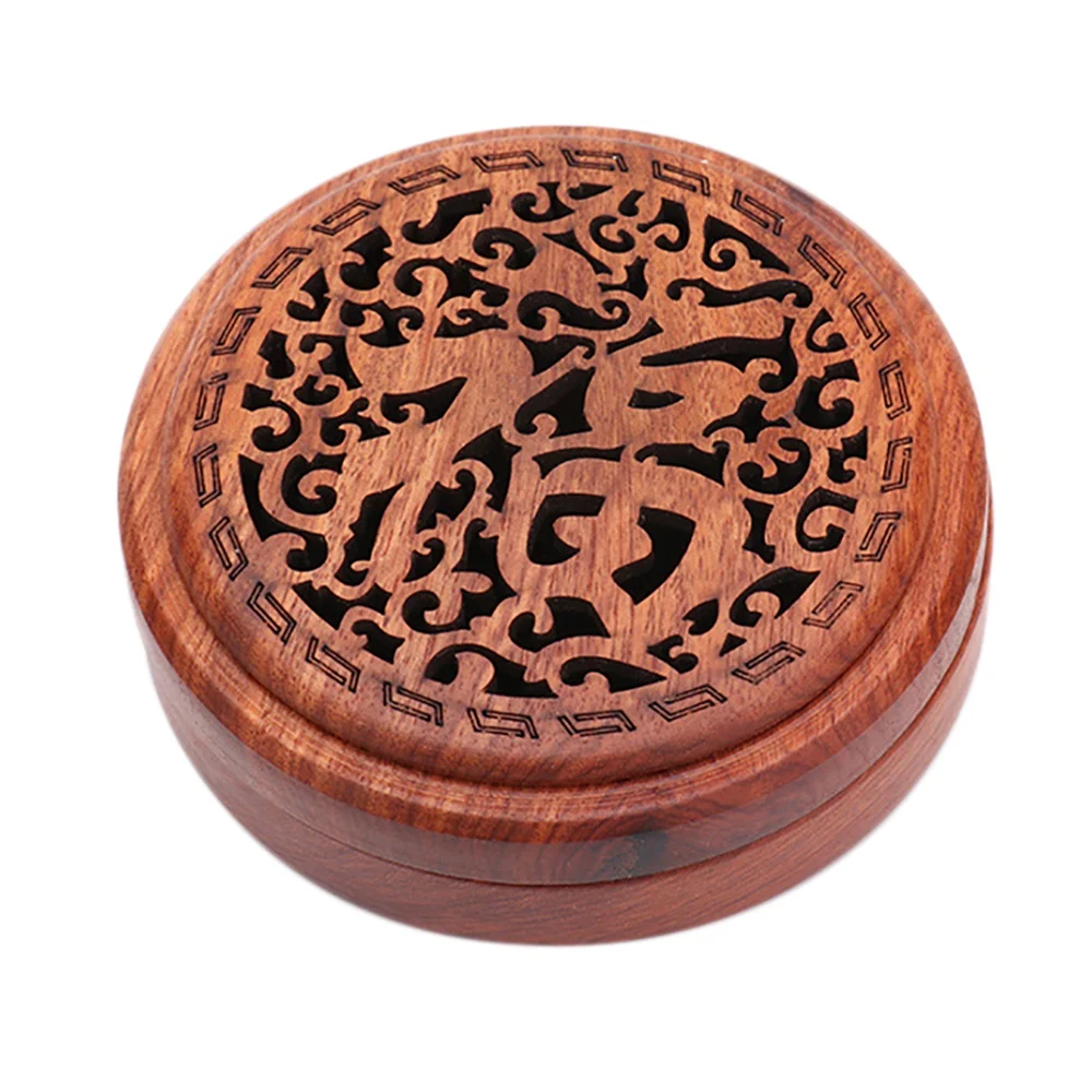 Outdoor Bamboo Incense Burner Holder with Fireproof Cotton Censer Box for Home Portable Travel Storage Burner Plate E