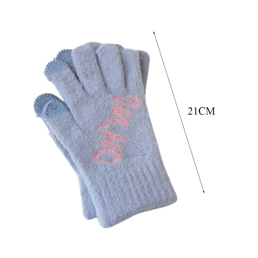 Touch Screen Knitted Gloves Fashion Cold Proof Windproof All Finger Gloves Thick Short Mittens Men Women